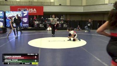 90 lbs Semifinal - Lennox Deringer, South Hills Wrestling Academy vs Ariana Tovar, Prosser Wrestling Academy