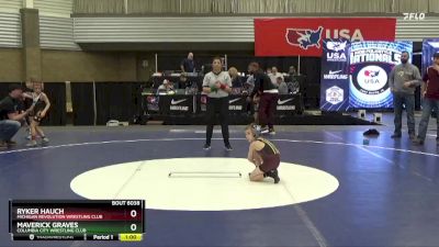 56 lbs Quarterfinal - Ryker Hauch, Michigan Revolution Wrestling Club vs Maverick Graves, Columbia City Wrestling Club