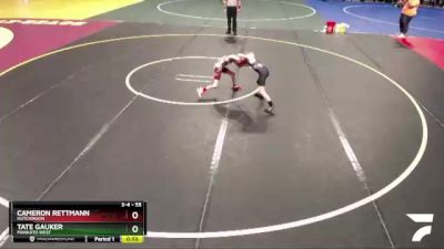 55 lbs Cons. Round 2 - Tate Gauker, Mankato West vs Cameron Rettmann, Hutchinson