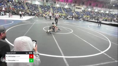 85 lbs Consi Of 8 #1 - Avery Whitaker, Adams City vs Jayir Gonzalez, Sierra Grand Panthers