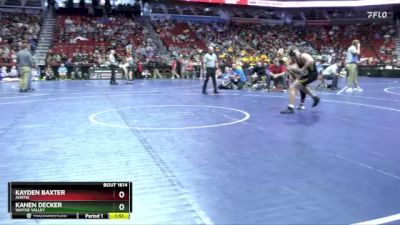 1A-157 lbs 5th Place Match - Kayden Baxter, AHSTW vs Kanen Decker, Wapsie Valley