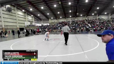 100 lbs Cons. Round 2 - Trevon Soreneson, Jr. Wildcat Wrestling Association (Richfield, UT) vs Jacob La Notte, Wasatch Wrestling Club