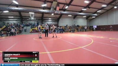 120 lbs Quarterfinal - Andrew Pruett, Oroville vs Kase Denison, Tonasket