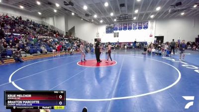 92 lbs Round 2 - Krue Melchor, Douglas WC vs Braxton Marcotte, Casper Wrestling Club