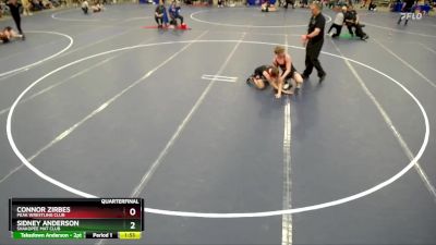 132 lbs Quarterfinal - Sidney Anderson, Shakopee Mat Club vs Connor Zirbes, Peak Wrestling Club