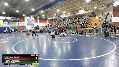 120 lbs Semifinal - Cody Dalebout, Beckman vs Micah Van Grol, Newport Harbor