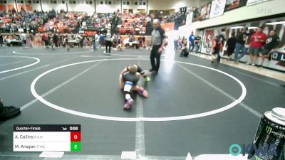 67 lbs Quarterfinal - Aaron Collins, R.A.W. vs Mathias Aragon, Team Tulsa Wrestling Club