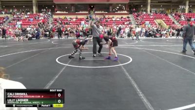 95 lbs Round 5 - Lilly Linsner, Hoisington Jr. Cardinal Wrestl vs Cali Driskill, Iron Grapplers Wrestling Club