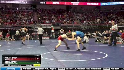 3A-145 lbs Cons. Round 2 - Beck Arant, Clear Creek-Amana vs Aydan Cary, North Scott