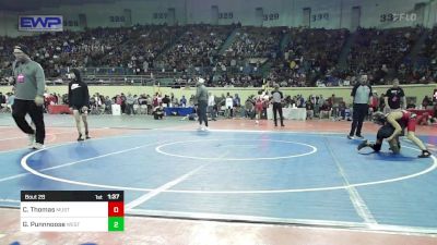 80 lbs Round Of 32 - Clayton Thomas, Mustang Middle School vs Gabe Punnnoose, Westmoore Wresting