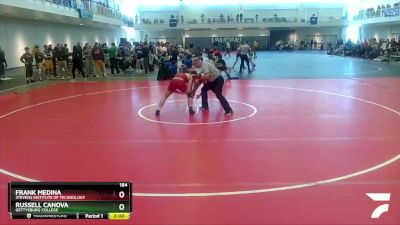 184 lbs Champ. Round 1 - Russell Canova, Gettysburg College vs Frank Medina, Stevens Institute Of Technology