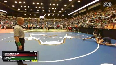 6A-157 lbs Quarterfinal - Zaine Mayfield, Gardner Edgerton vs Isaac Sinks, Manhattan