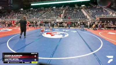 56 lbs Champ. Round 2 - JcKsen Blackburn, Glenrock Wrestling Club vs Sawyer Hetzel, Greybull Basin Athletic Club