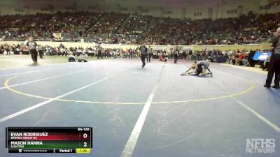 6A-120 lbs Quarterfinal - Mason Hanna, Choctaw vs Evan Rodriguez, Broken Arrow Hs