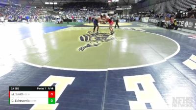 3A 285 lbs Quarterfinal - Jonah Smith, Yelm vs Dominic Echeverria, Hermiston