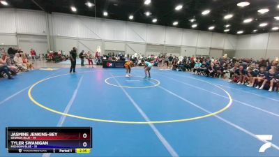 127 lbs Quarters & 1st Wb (16 Team) - Jasmine Jenkins-Bey, Georgia Blue vs Tyler Swanigan, Michigan Blue