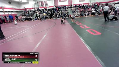 70 lbs Cons. Round 3 - Gabe Suddarth, Lathrop Youth Wrestling Club vs Nixon Minks, Open Mats