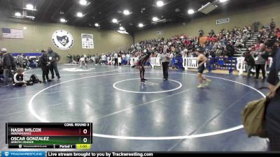 132 lbs Cons. Round 3 - Oscar Gonzalez, Arroyo Grande vs Nasir Wilcox, Independence