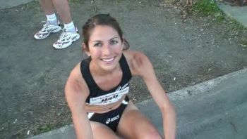 Sara Hall Post Race- USATF Mile Road Championships.