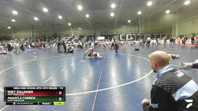 112 lbs 2nd Place Match - Xoey Zollinger, East Idaho Elite vs Makayla Carrick, Elite Wrestling