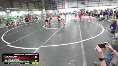 125 lbs Cons. Semi - Levi Burkett, Ground Up USA vs Samuel Duarte, Hanover Hawkeye Youth Wrestlin