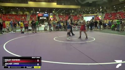 180 lbs Round 1 - Hailey Romero, MO vs Archer Jones, AR