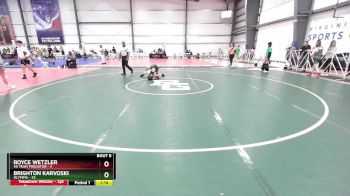 92 lbs Rd# 3 12:00pm Friday - Royce Wetzler, VA Team Predator vs Brighton Karvoski, Olympia