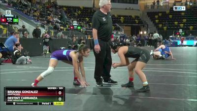 109 lbs Round 6 - Brianna Gonzalez, Unattached vs Destiny Carranza, Iowa Wesleyan