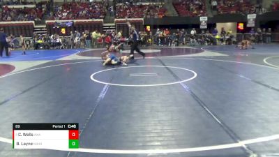 89 lbs Cons. Round 4 - Cohen Wells, Ascend Wrestling Academy vs Braxton Layne, North Big Horn Rams Wrestling