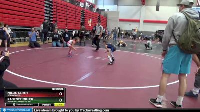 50 lbs Semifinal - Millie Kerth, Stronghold vs Kadence Miller, Arab Youth Wrestling