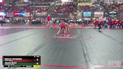 G - 107 lbs Semifinal - Hayley Petersen, Simms (Girls) vs Grace Buck, Chinook (Girls)