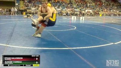 285 lbs Cons. Round 2 - Gunner Cadreau, Fargo North vs Ethan Halvorson, Dickinson