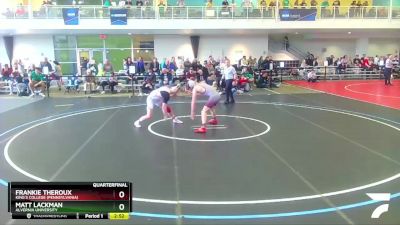 165 lbs Quarterfinal - Matt Lackman, Alvernia University vs Frankie Theroux, King`s College (Pennsylvania)