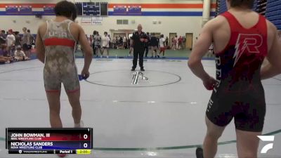 126 lbs Quarterfinal - Nicholas Sanders, NOVA Wrestling Club vs John Bowman, Iii, Reel Wrestling Club