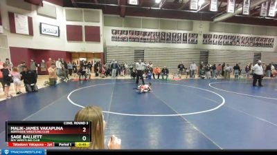 43 lbs Cons. Round 3 - Sage Balliett, Roy Wrestling Club vs Malik-James Vakapuna, Northside Wrestling Club