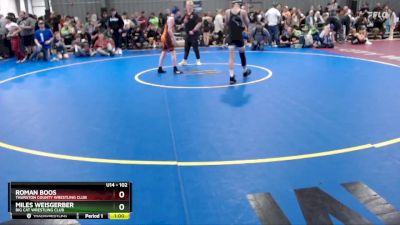 102 lbs Cons. Round 1 - Roman Boos, Thurston County Wrestling Club vs Miles Weisgerber, Big Cat Wrestling Club