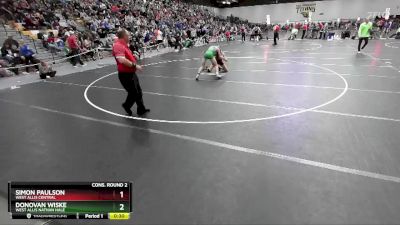 144 lbs Cons. Round 2 - Donovan Wiske, West Allis Nathan Hale vs Simon Paulson, West Allis Central