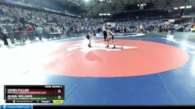 108 lbs Cons. Round 2 - Quinn Williams, Anacortes Hawkeyes Wrestling Club vs James Fuller, Anacortes Hawkeyes Wrestling Club