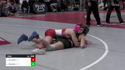 112 lbs Consi Of 8 #2 - Lillian Rumsey, Williamsport-G vs Lexi Desiato, Western Wayne-G