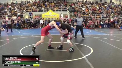 146 lbs Quarterfinal - Liam Gorton, Coast Wrestling Academy vs Matthew Zwick, WADSWORTH