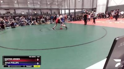 157 lbs Champ. Round 2 - Easton Jensen, WA vs Titus Phillips, CA