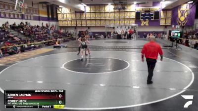 106 lbs Quarterfinal - Adden Jarman, Mesa vs Corey Heck, Mat Monsters Wrestling Club