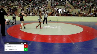 130 lbs Consi Of 4 - Isaiah Sanders, Morris Fitness Wrestling Club vs Kingston Campbell, Georgia