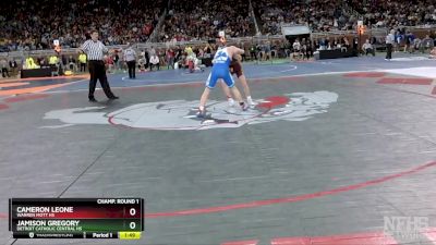 D1-113 lbs Champ. Round 1 - Jamison Gregory, Detroit Catholic Central HS vs Cameron Leone, Warren Mott HS