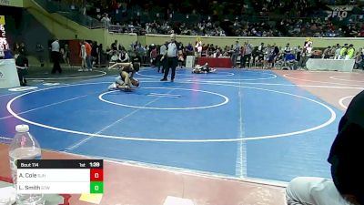 96 lbs Round Of 16 - Alex Cole, Sapulpa Junior High vs Levi Smith, Stillwater