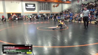 90 lbs Cons. Round 2 - Sworn Sankot, Benton Community Wrestling Clu vs Sawyer Blum, McDominate Training Center