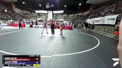 132 lbs Cons. Round 2 - Karim Allal, Brawley Union High School Wrestling vs Jacob Tober, Central High School Wrestling