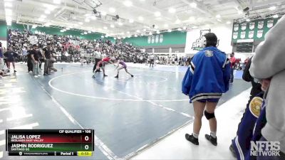 106 lbs 7th Place Match - Jalisa Lopez, Redlands East Valley vs Jasmin Rodriguez, Santiago GG