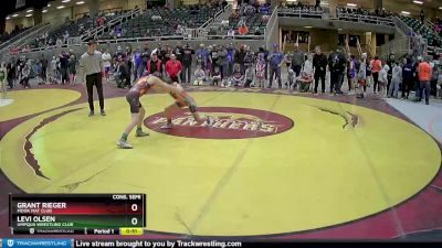 98 lbs Cons. Semi - Levi Olsen, Umpqua Wrestling Club vs Grant Rieger, MOOK MAT CLUB