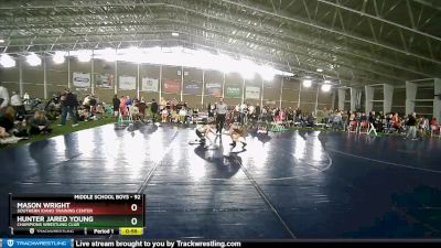 92 lbs Champ. Round 2 - Mason Wright, Southern Idaho Training Center vs Hunter Jared Young, Champions Wrestling Club